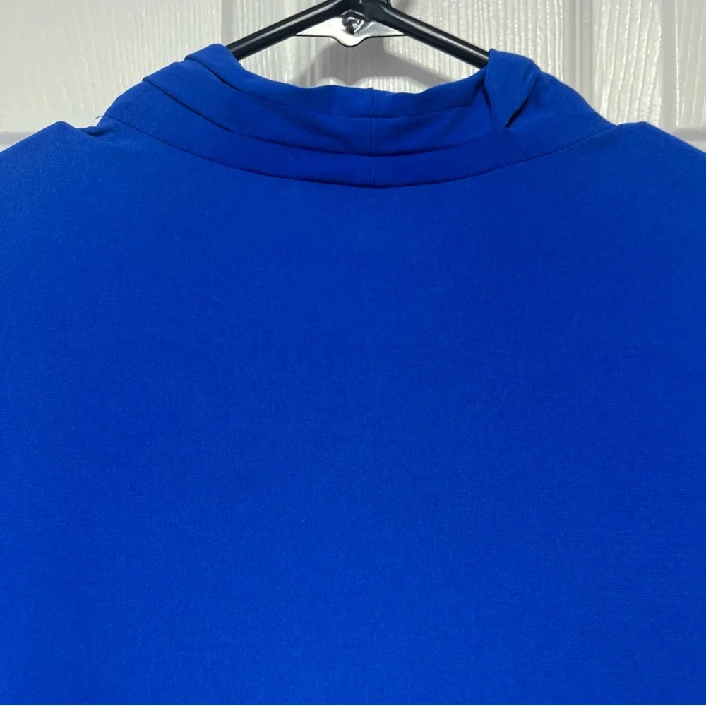 Chadwicks Classic Blue Mid Length Sleeved Criss Cross Dress Sz 8 - Picture 7 of 8